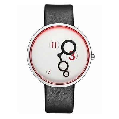 vidro moderado mineral do couro do plutônio Nubuck do relógio de quartzo das mulheres da correia de 220mm