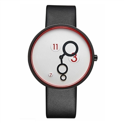 vidro moderado mineral do couro do plutônio Nubuck do relógio de quartzo das mulheres da correia de 220mm