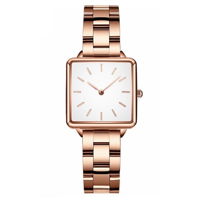 caixa impermeável da liga da correia de 34mm Dia Women Quartz Wrist Watch 16mm