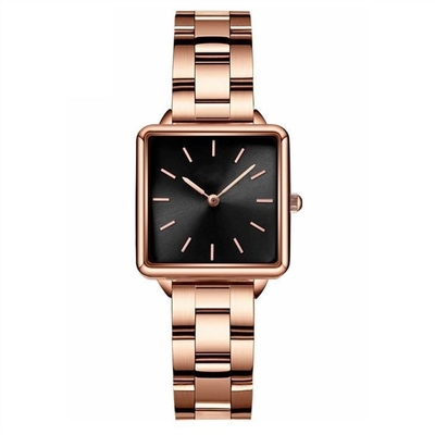 caixa impermeável da liga da correia de 34mm Dia Women Quartz Wrist Watch 16mm
