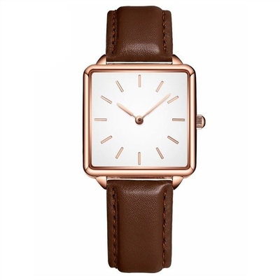 caixa impermeável da liga da correia de 34mm Dia Women Quartz Wrist Watch 16mm