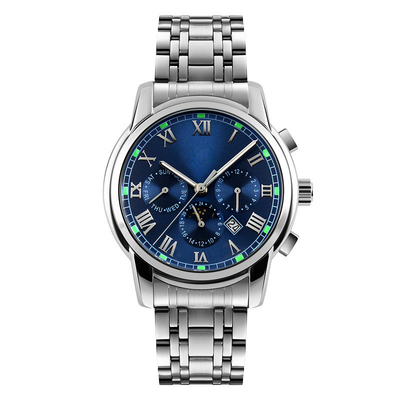 Homens de aço de Roman Numerals Subdial Watch For da correia do negócio clássico