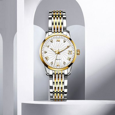 Negócio mecânico do relógio de Diamond Waterproof Woman Modern Sophisticate