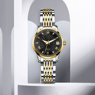 Negócio mecânico do relógio de Diamond Waterproof Woman Modern Sophisticate