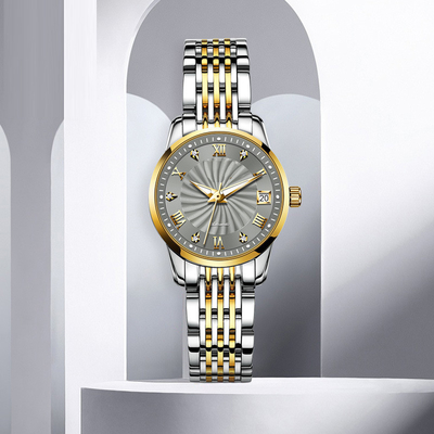 Negócio mecânico do relógio de Diamond Waterproof Woman Modern Sophisticate