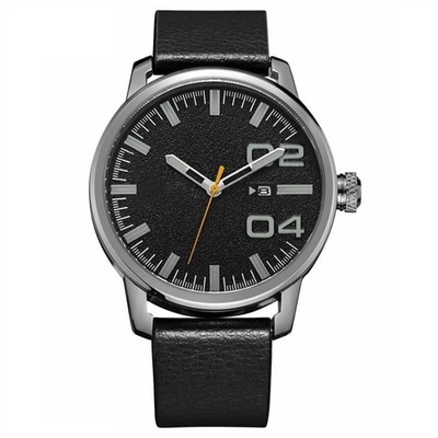 Os homens Pin Buckle Black Casual Watches vestem - o relógio resistente de quartzo da correia de couro