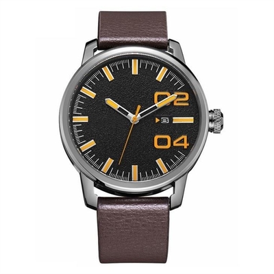Os homens Pin Buckle Black Casual Watches vestem - o relógio resistente de quartzo da correia de couro