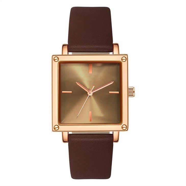 Seletor de couro/de Mesh Strap Women Quartz Wrist relógio 30M Life Waterproof Square não da escala